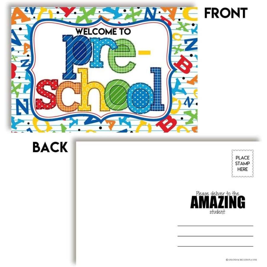 人気カラーの Amandacreationの未就学児アルファベットをテーマにしたブランクポストカードへようこそ 生徒に送る 4 X 6インチ ノート カードを記入 A その他キッチンツール Www Shksc Edu