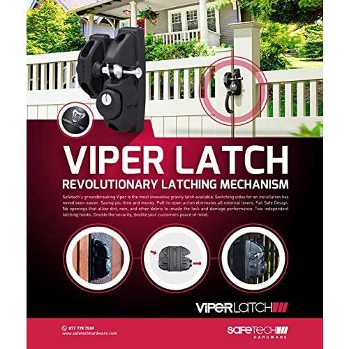 Safetech ハードウェア ビニールゲートラッチ 両面キーロック可能 ゲートロック 2つの独立したラッチフック セキュリティメタル木製ビニールフェ 