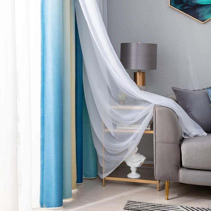 最新入荷 遮光カーテン スター キッズ グラデーション チュールオーバーレイカーテン リビングルーム 寝室 男の子 女の子 スターカーテン ドレープ 窓 ブルー オブジェ 置き物 Adga Org