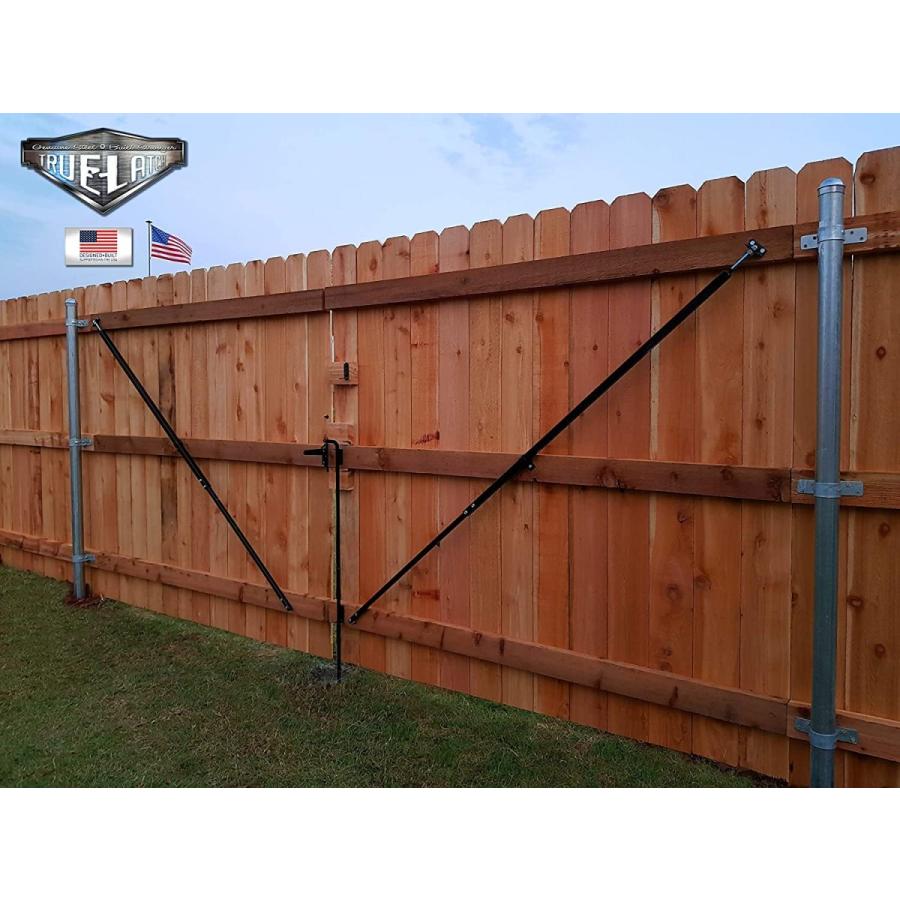 True Latch 9フィート 伸縮式ゲートブレース - 木製プライバシーフェンス たるみ防止ゲートキット - 64インチから108インチまで延長