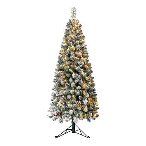 【在庫一掃】 Home Heritage フロックパイン人工クリスマスツリー、温白色LEDライトと松ぼっくり。 5フィート Corner オブジェ、置き物 【在庫一掃】 Home Heritage フロックパイン人工クリスマスツリー、温白色LEDライトと松ぼっくり。 5フィート Corner オブジェ、置き物