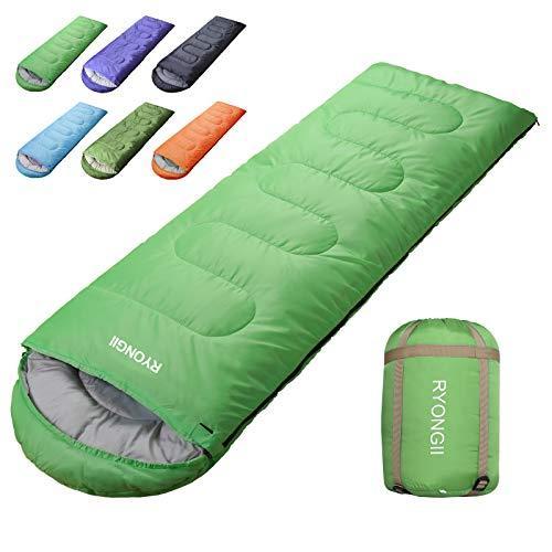 RYONGII キャンプ寝袋 - 4シーズン暖かく涼しい天候 ポータブル 軽量 防水 大人&子供用 ハイキング キャンプ バックパッキング アウトドア
