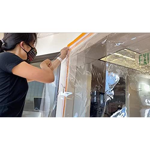 RE-U-ZIP フック&ループバリアキット | FR ウルトラクリア 厚さ16ミル ビニールプラスチックタープ 5フィート x 9フィート 高耐久