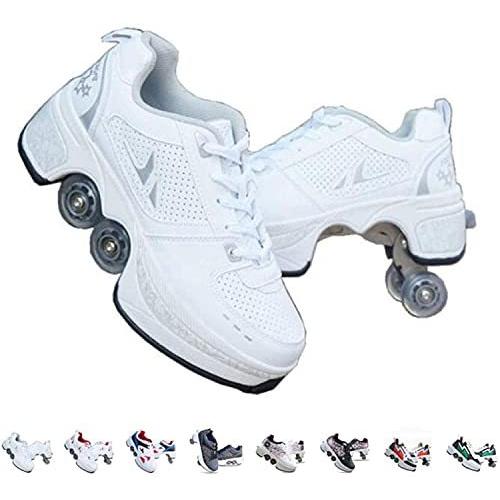 CHSSIH ローラースケート レディース アウトドア パルクールシューズ 女の子/男の子用 キャスター付き キックローラーシューズ 格納式 大人/子