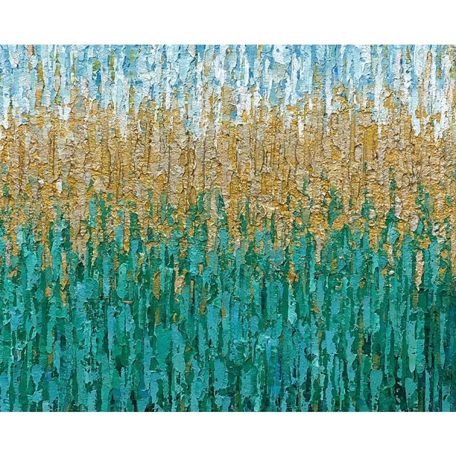 待望 Tiancheng Art 30 X 40インチ 抽象 手描き テクスチャ 油絵 キャンバス 絵画 モダン ホーム装飾 ウォールアート 絵画 カラフル ブルーとグリーン 3d絵画 す レリーフ アート Proksi Si