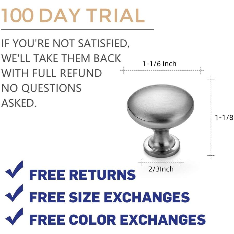 オープニングセール Ravinte ド つや消しニッケル引き出しプルドアノブ サテンニッケル亜鉛ノブ 引き出しノブ ドレッサーノブ キッチンキャビネットノブ 45個パック オブジェ 置き物 Pathwaysfl Org