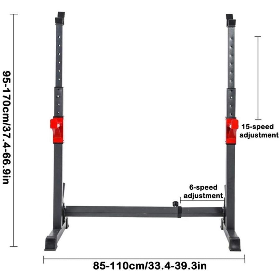 公式価格の対象 高さ調節可能 スクワットラック バーベルフリー ベンチプレス ポータブルダンベルラック 標準およびオリンピック用 [ラックのみ]仕様 丈夫なスチールチュー