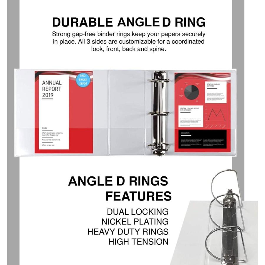 3リングバインダー プロフェッショナルDリング「6インチバインダー」プレゼンテーションフォルダー 8.5 x 11インチ ポケット付き 丈夫 くっつか 