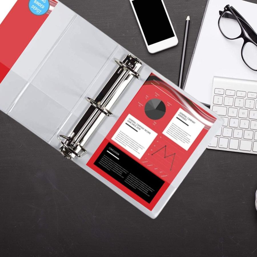 3リングバインダー プロフェッショナルDリング「6インチバインダー」プレゼンテーションフォルダー 8.5 x 11インチ ポケット付き 丈夫 くっつか 