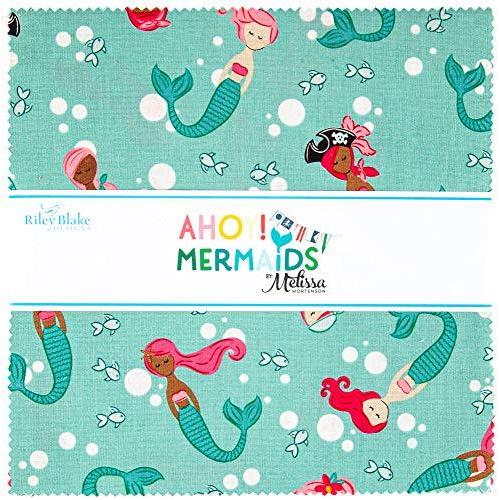 Melissa Mortenson Ahoy! マーメイド 10インチ スタッカー 42 10インチ 正方形 レイヤー ケーキ ライリー ブレイク 1