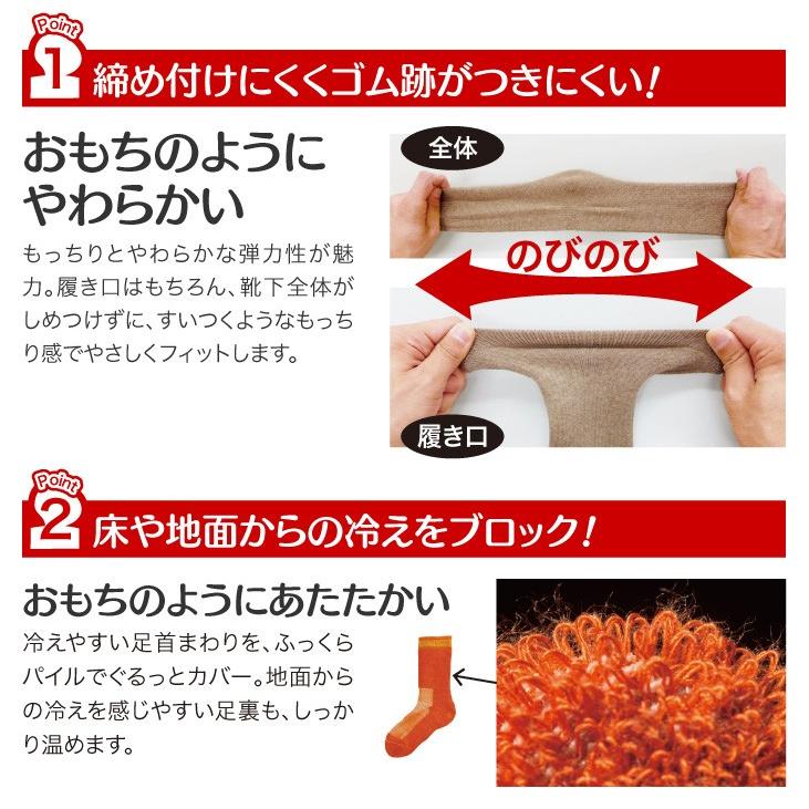 山忠 靴下 もちっくす（22-24.5cm） くつした あったか 保温