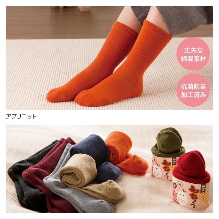 山忠 靴下 もちっくす（22-24.5cm） くつした あったか 保温 ずれ