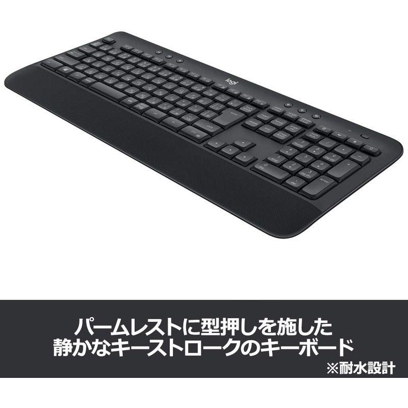 ロジクール マウス ワイヤレスキーボード セット MK545 静音 キーボード ワイヤレスコンボ パームレスト チルトレッグ搭載 長電池寿命｜onna｜06