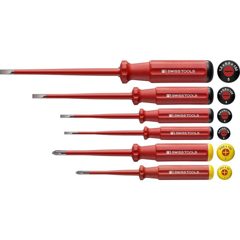 公式カスタマイズ商品 PB SWISS TOOLS ピービースイスツールズ 6本組 スイスグリップクラシックハンドルタイプ スリムハンドルタイプ 絶縁ドライバーセ