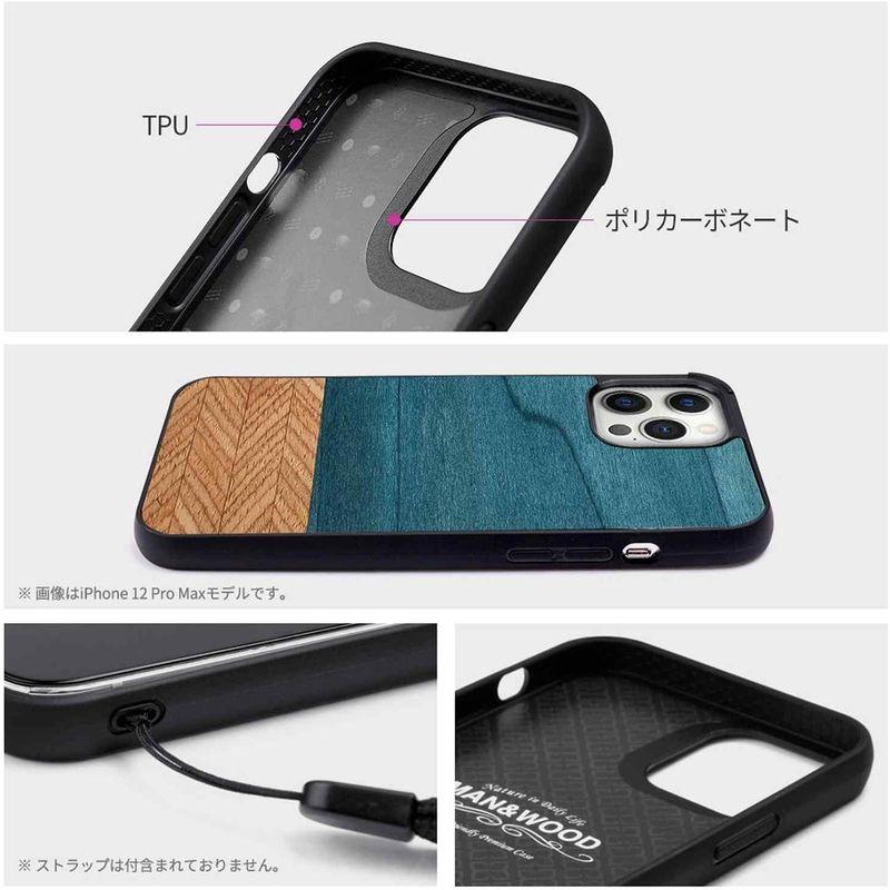 Man&Wood iPhone 14 Pro バックカバー 天然木ケース 木製 ウッド 自然 TPUとポリカーボネートのハイブリッド 着脱し｜onna｜05