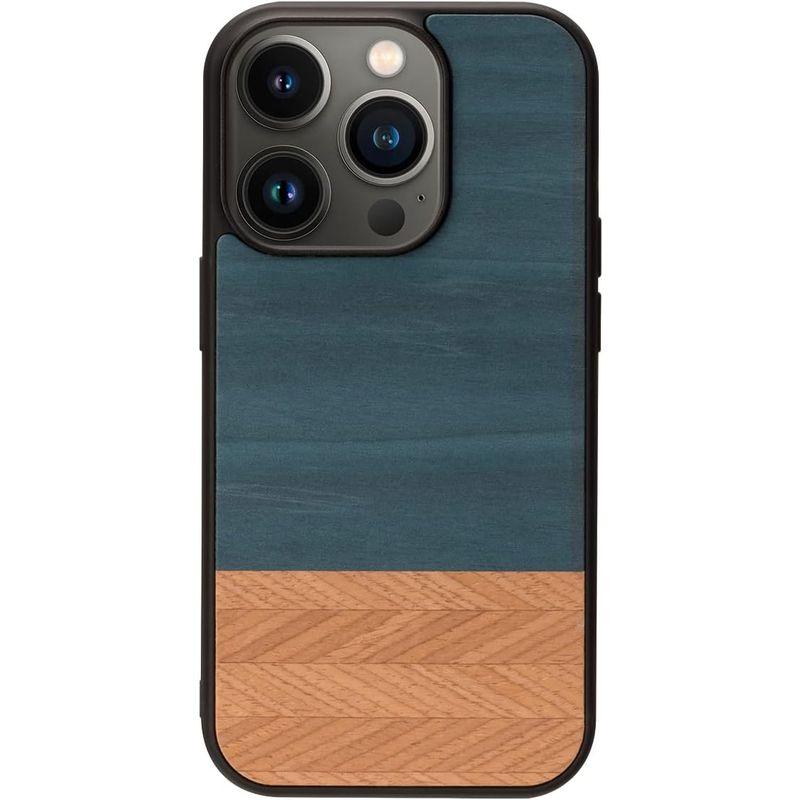 Man&Wood iPhone 14 Pro バックカバー 天然木ケース 木製 ウッド 自然 TPUとポリカーボネートのハイブリッド 着脱し｜onna｜06