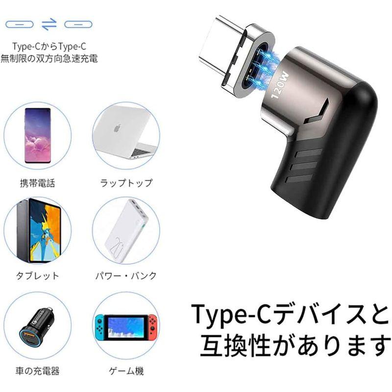 Sisyphy USB Type C 磁気 アダプター「3枚入り」、タイプc マグネット L字型 変換 アダプタ、USB2.0対応 PD3.｜onna｜03