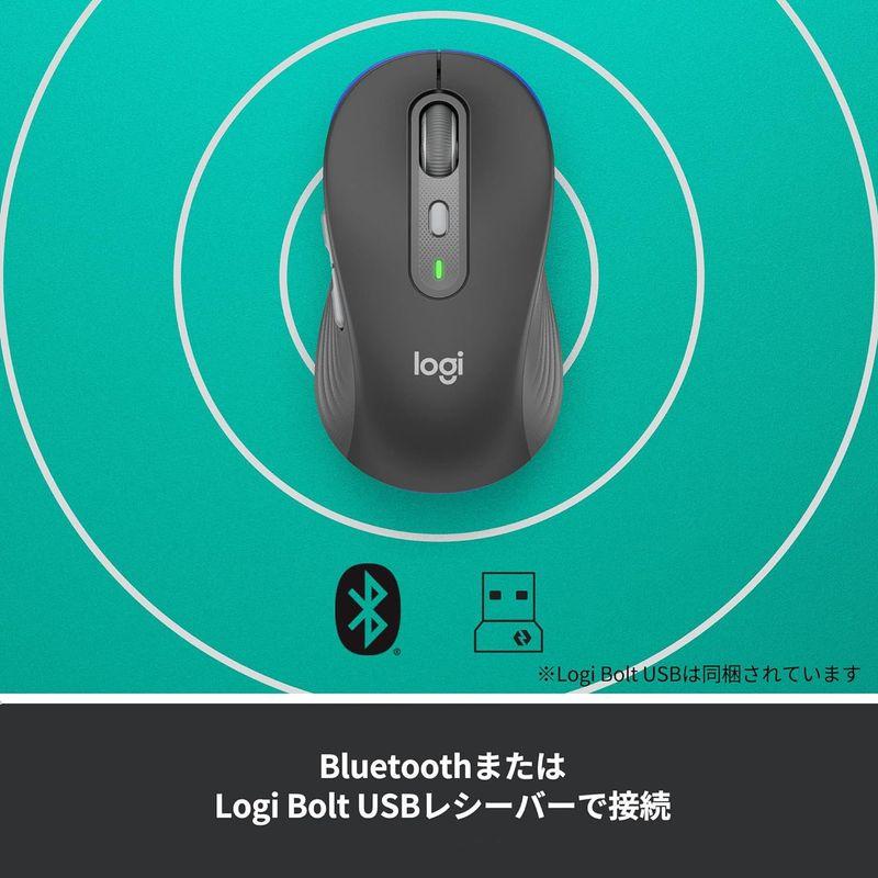 Logicool Signature M750MGR ワイヤレスマウス 静音 レギュラー グラファイト 無線 Bluetooth Logi｜onna｜02