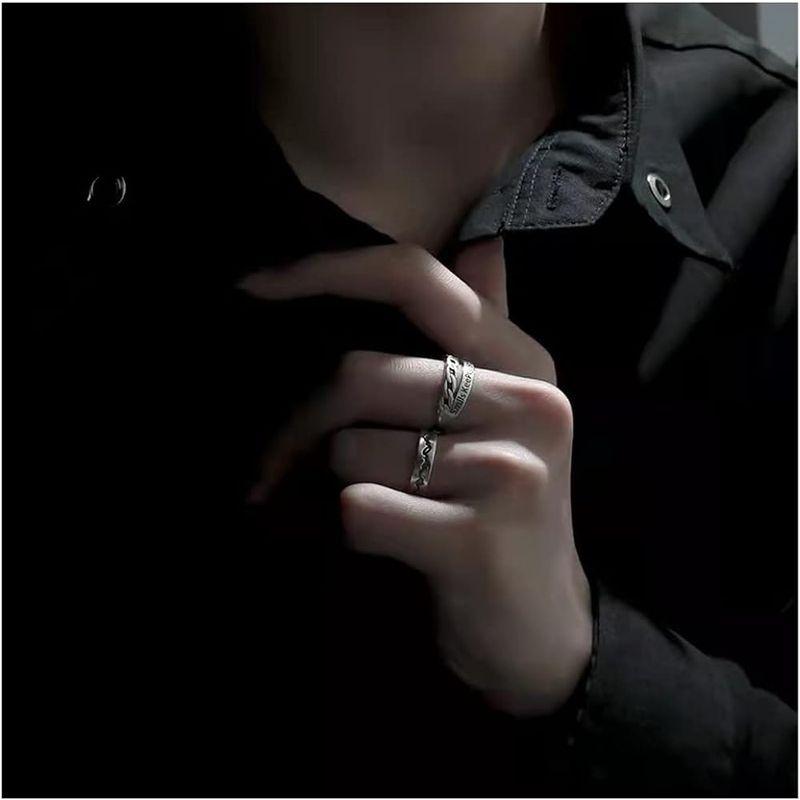 kesaeki 指輪 メンズ リング 2個セット ステンレス リング メンズ シルバー サイズ調整 メンズ 指輪 韓国 服 1000円以下（｜onna｜02