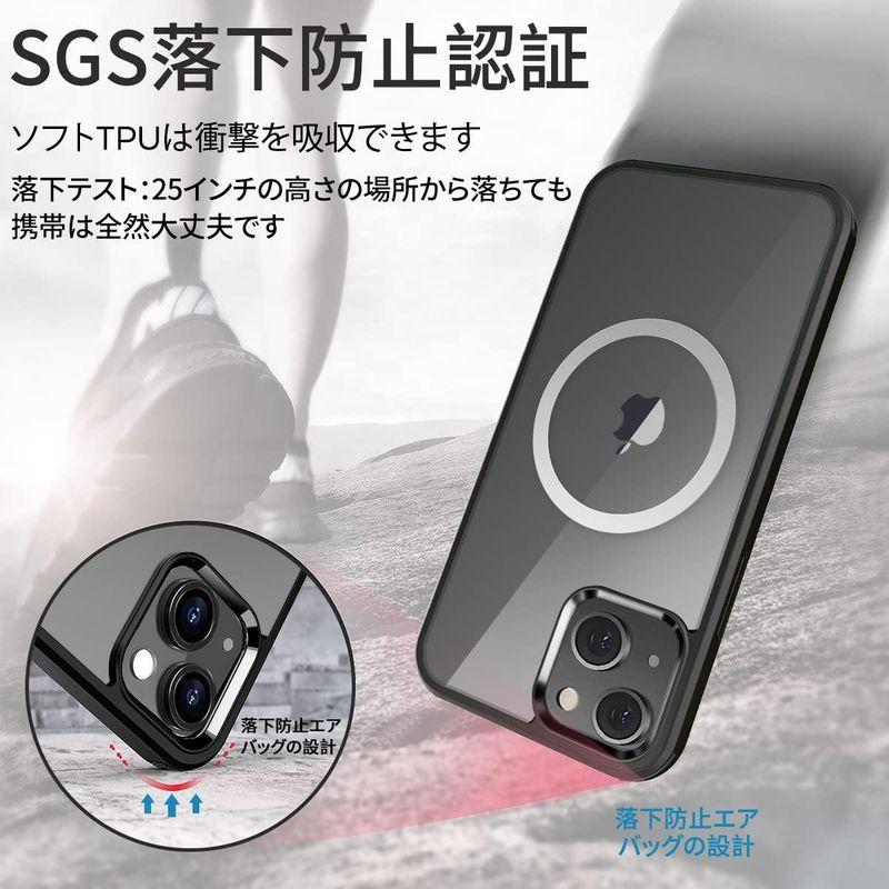 HAUTRKBG iPhone 14 Plus 用 ケース クリア 両面強化ガラス 全面保護 MagSafe対応 カメラフイルムを贈 高タッ｜onna｜05