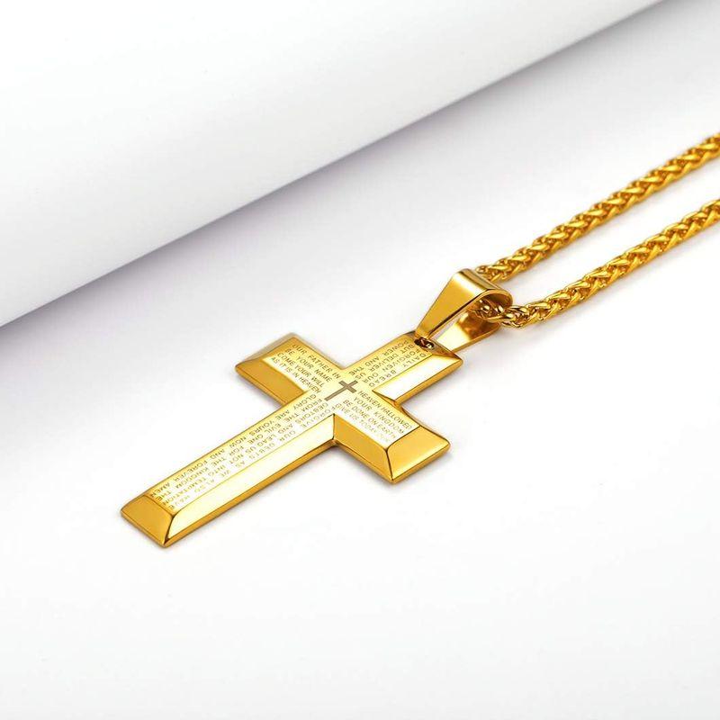 Richsteel クロス 十字架 ネックレス メンズ ステンレス 聖書 Richsteel クロス 十字架 ネックレス メンズ ステンレス 聖書