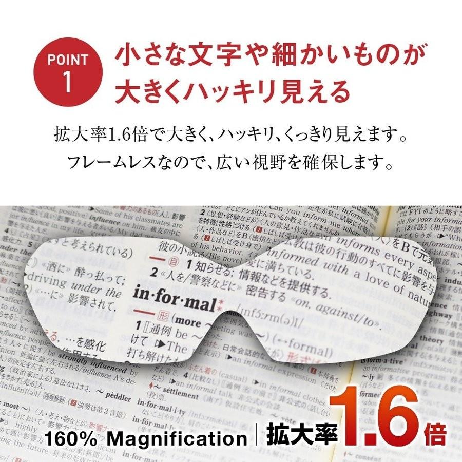 拡大鏡RESALoupeglassesレサルーペグラスルーペメガネ跳ね上げ老眼鏡ではありませんおしゃれ倍率1.6全2色男性用女性用一般医療機器｜onokonoshop｜02