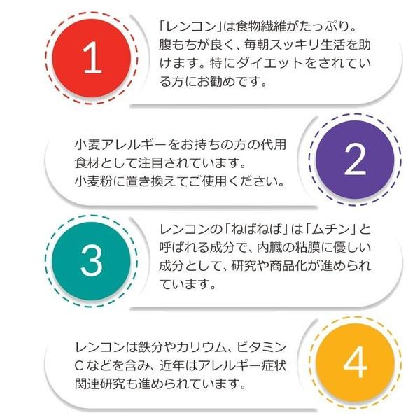 セール 送料無料 れんこんパウダー レンコン粉末 パウダー 国産 無添加 徳島県産 100g×1袋 お試し｜onomichi-marukin｜04