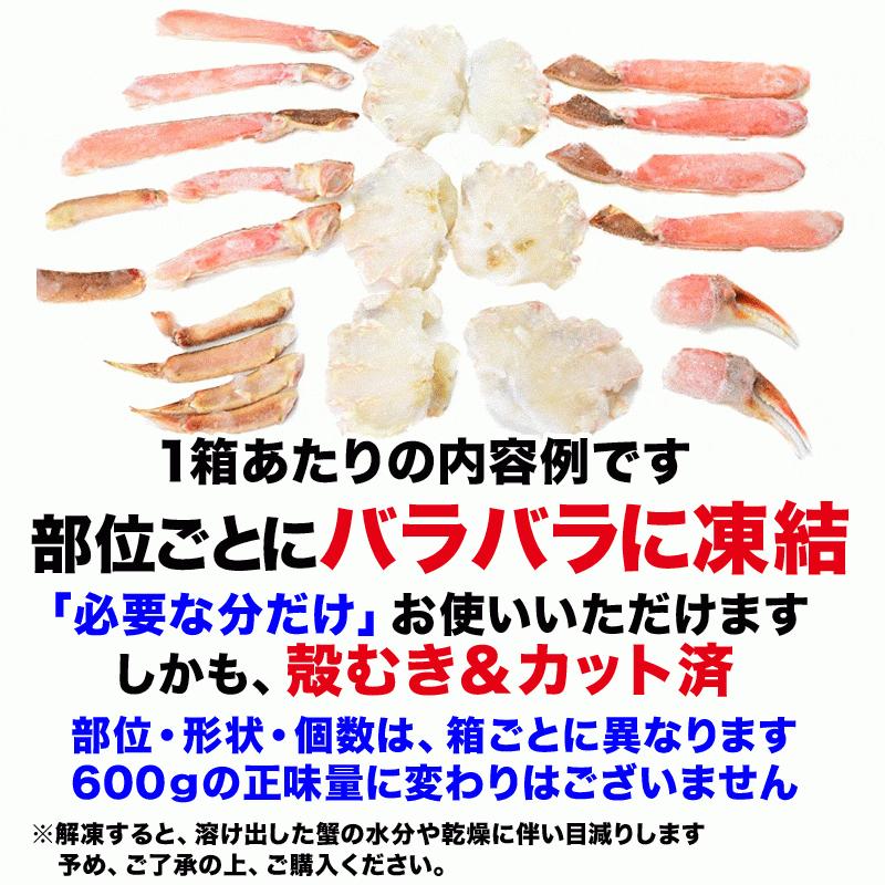 ギフト カニ かに 刺身 生 かに 蟹 生食OK カット 生ズワイガニ 2箱セット 総重量1.3kg以上 正味約1.2kg グルメ 海鮮 鍋セット 送料無料 ギフト｜onomichi-marukin｜06