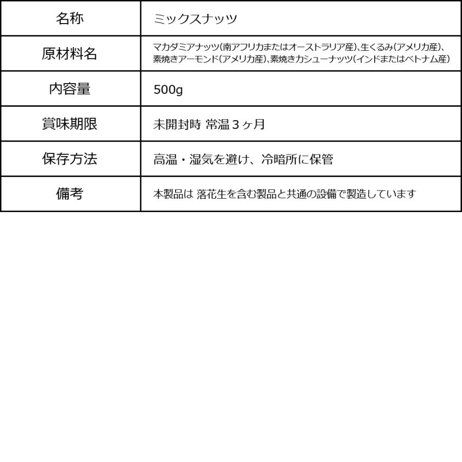 マカダミアまみれ！ ミックスナッツ 500g×1袋 無塩・無添加 割れマカダミアナッツ アーモンド 生くるみ カシューナッツ｜onomichi-marukin｜15