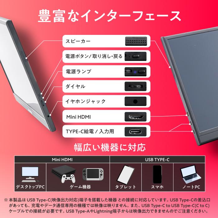日本企業 ポータブルディスプレイ 15.6インチ フルHD IPS モバイル