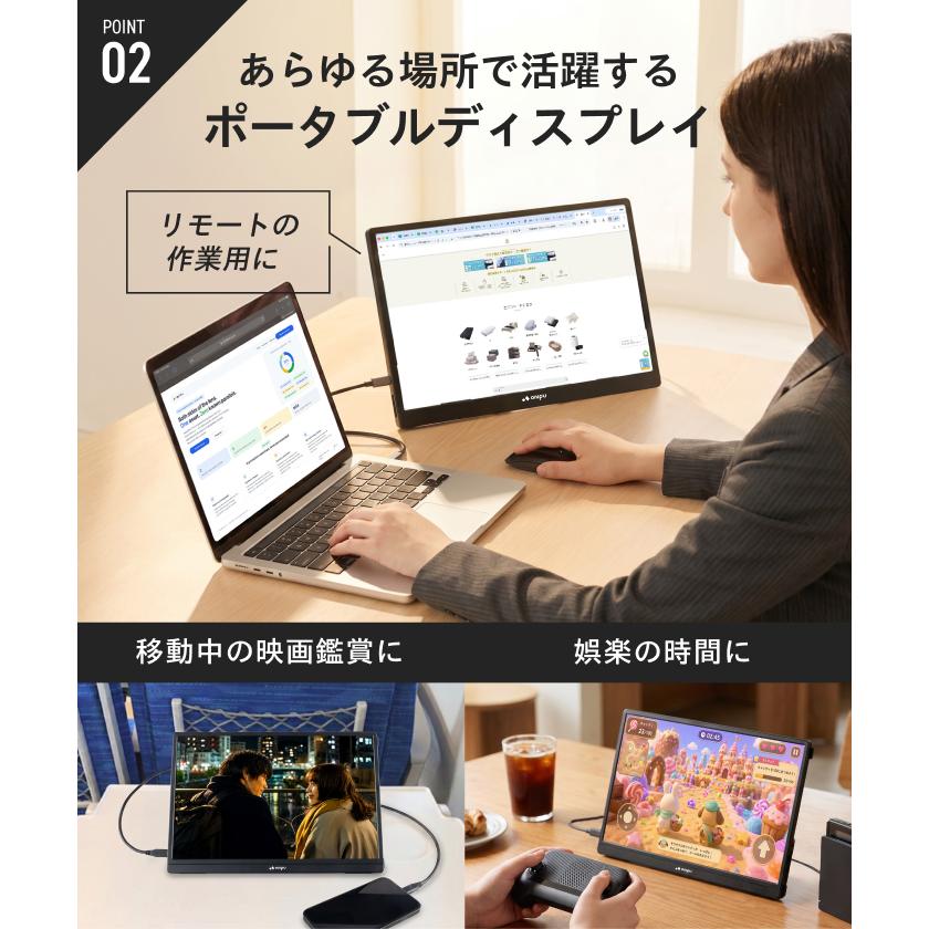 モバイルモニター 14インチ 軽量530g 薄型 IPS 1920×1200 非光沢 縦