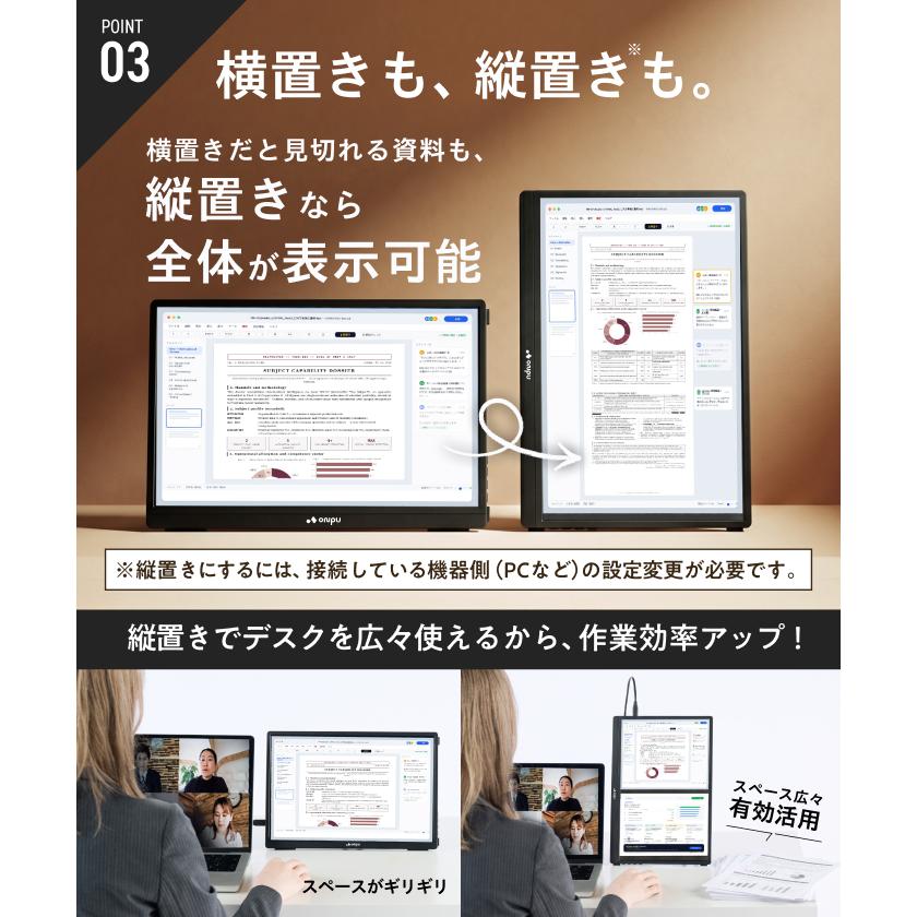 モバイルモニター 14インチ 軽量530g 薄型 IPS 1920×1200 非光沢 縦