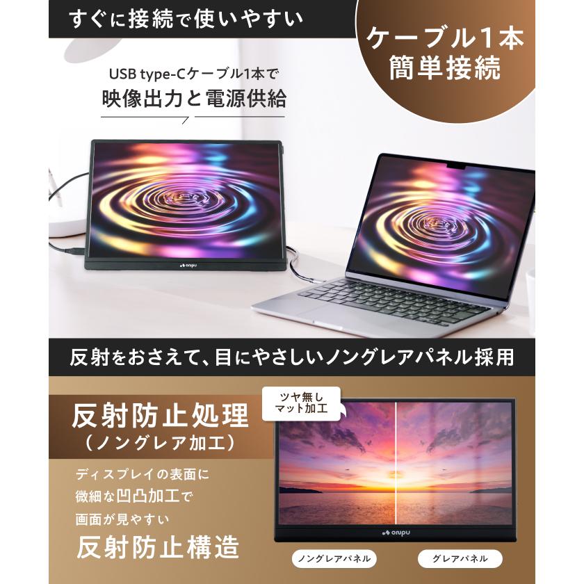 モバイルモニター 14インチ 軽量530g 薄型 IPS 1920×1200 非光沢 縦