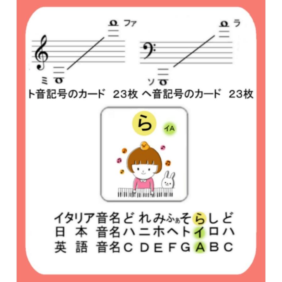 音符カード　ト音・ヘ音記号　正方形版｜onpu｜02