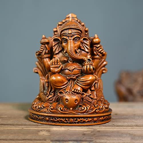 木彫り 仏像 インドの神様 ガネーシャの置物 ガネーシャ 置物