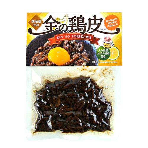 大分県産かぼす胡椒入り 金の鶏皮 100g×3個セット 国産鶏使用 甘辛味付 ご飯のお供 おつまみ 酒の肴 ヘルカンパニー 送料込｜onsenken-oita｜05