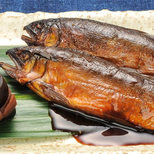 大分県産準天然あゆ 炭火鮎５尾（やき鮎姿煮）鮎甘露煮 焼き鮎 番匠川 個包装 錦幸園  送料込｜onsenken-oita｜03