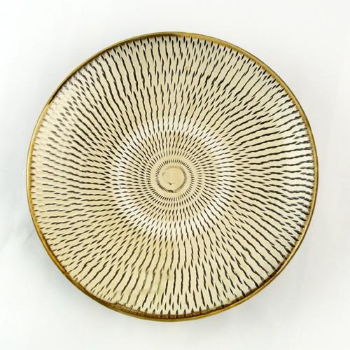 手作りの陶器 大分県日田市 小鹿田焼(おんたやき) 8寸皿 直径約24cm×高