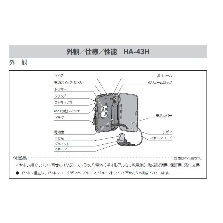 リオン リオネット HA-43 補聴器ポケット型 中度〜高度難聴用 トリマー