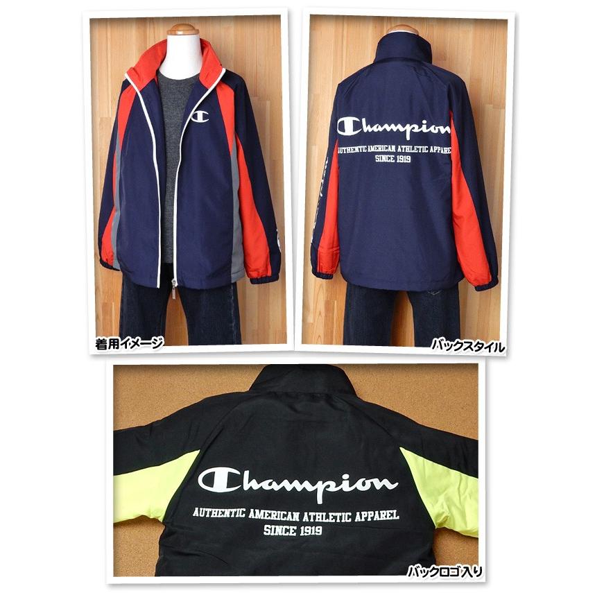 子供服 男の子 アウター フルジップ ウインドアップ ジャケット 長袖 Champion チャンピオン 裏トリコット スタンドネック 男児 ジュニア 140cm 150cm 160cm｜onstyle｜02