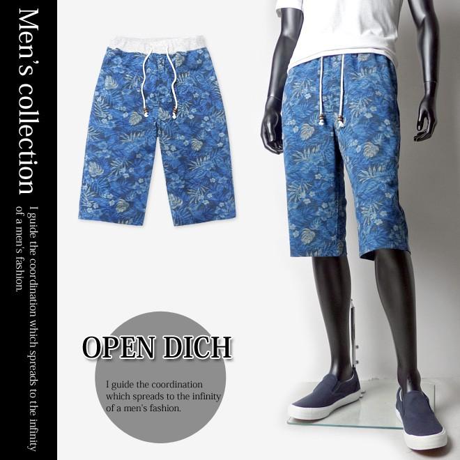 メンズ ハーフパンツ OPEN DICH オープンディッチ ボタニカル柄