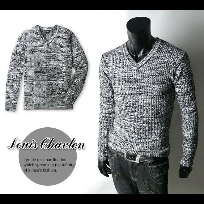 メンズ ニットセーター 長袖 LouisChavlon ルイスシャブロン