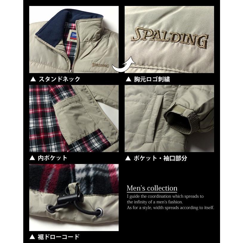 SPALDING 送料無料 メンズ 裏フリース ジャケット スポルディング 中綿 
