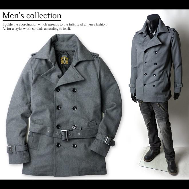 STONE  Pコート セール】 ツイルメルトンピーコート （その他アウター）｜BLUE LABEL