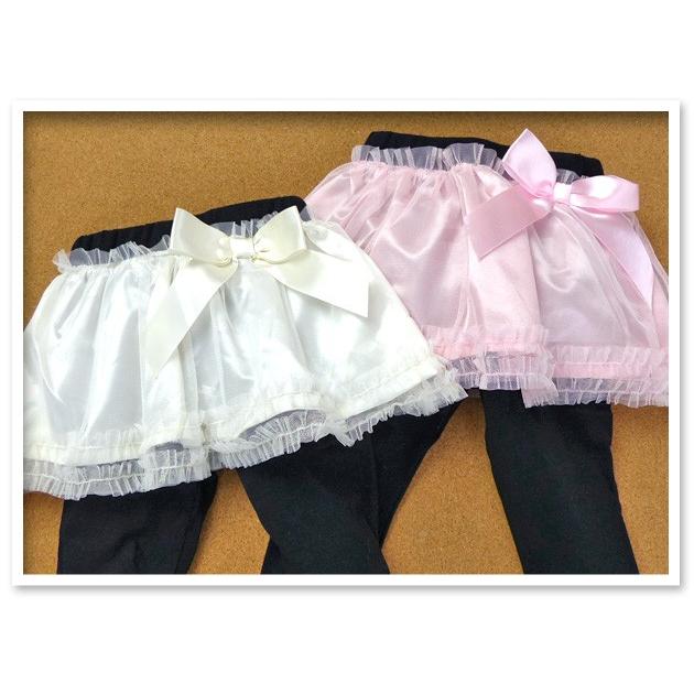 送料無料 ベビー服 女の子 スカッツ ボトム Dolly Ribbon 10分丈 サテンリボン チュールレース 女児 ベビー 90cm 95cm メール便対応｜onstyle｜03