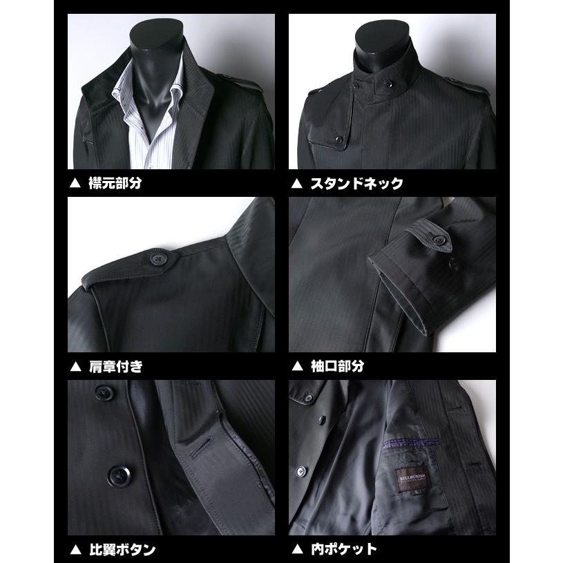 送料無料 BELLBUNISH 肩章付き比翼ボタンボンディングシングルスタンド