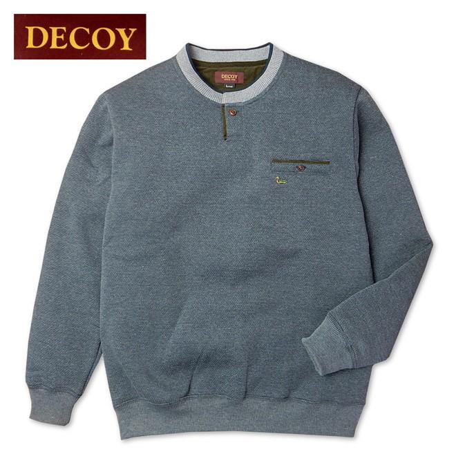 送料無料 メンズ トレーナ 長袖 DECOY デコイ 裏起毛 ヘンリーネック