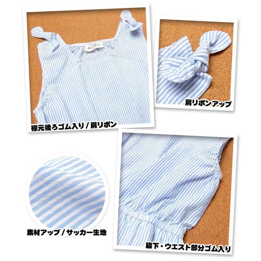 送料無料 女児 キッズ ノースリーブ ワンピース 綿100 サッカー生地 ストライプ 子供服 女の子 110cm 1cm 130cm A 2371 メール便対応 A 2371 オンスタイル 通販 Yahoo ショッピング