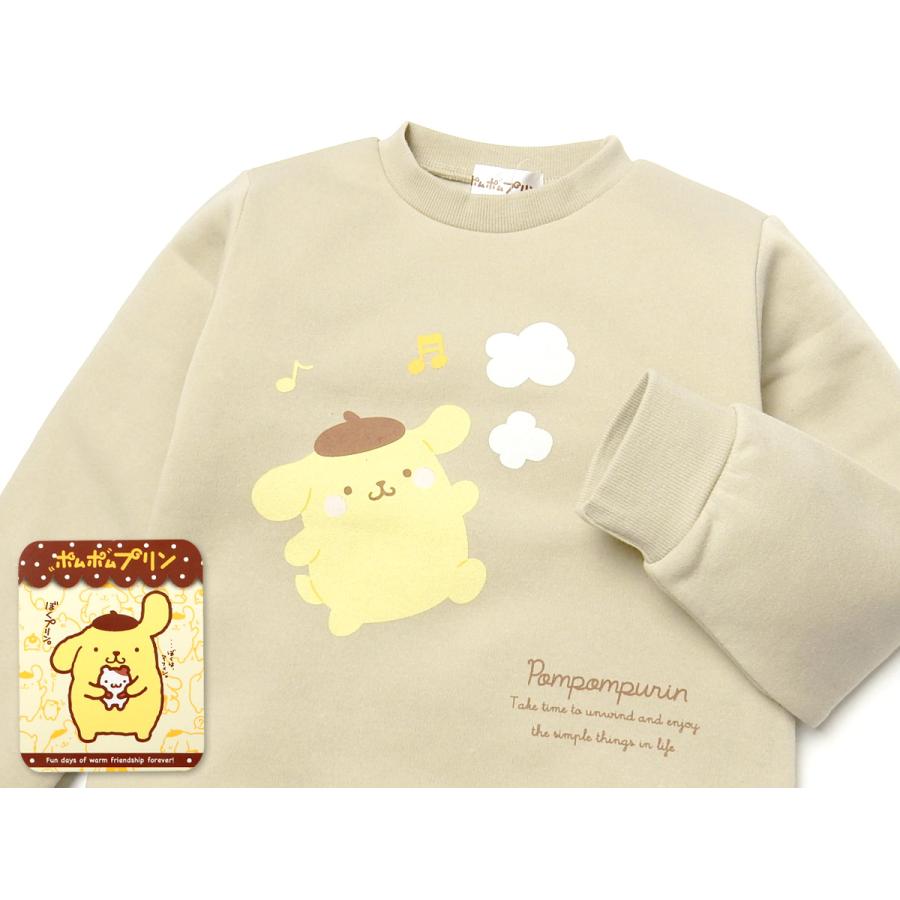 送料無料 女児 キッズ 裏起毛 長袖 トレーナー サンリオ ポムポム