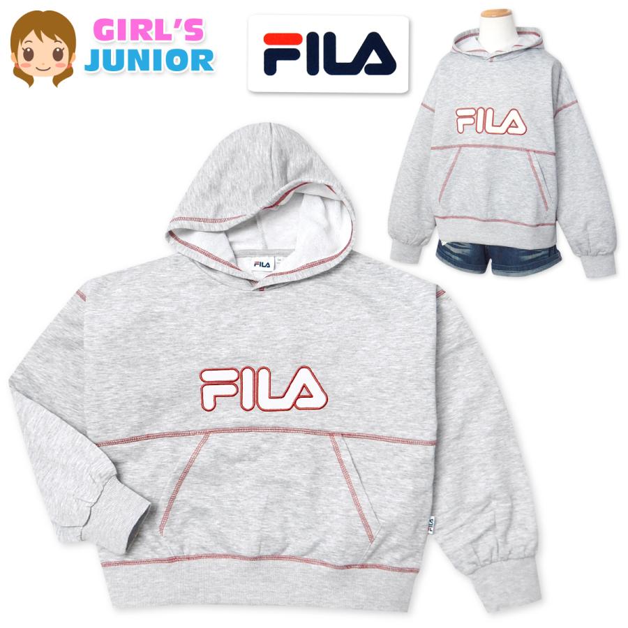送料無料 女児 ジュニア 裏毛 長袖 パーカー スウェット FILA/フィラ